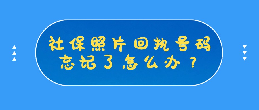 社保照片回执号码忘记了怎么办？