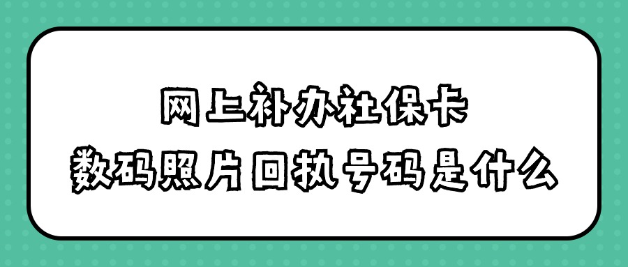 网上补办社保卡数码照片回执号码是什么？